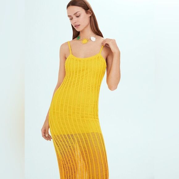 Mango Yellow and Orange Maxi Dress - Picture 2 of 11